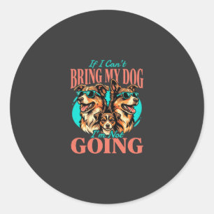 Bring My Dog Retro Dog Lover Classic Round Sticker