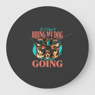 Bring My Dog Retro Dog Lover Large Clock