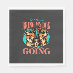 Bring My Dog Retro Dog Lover Napkin