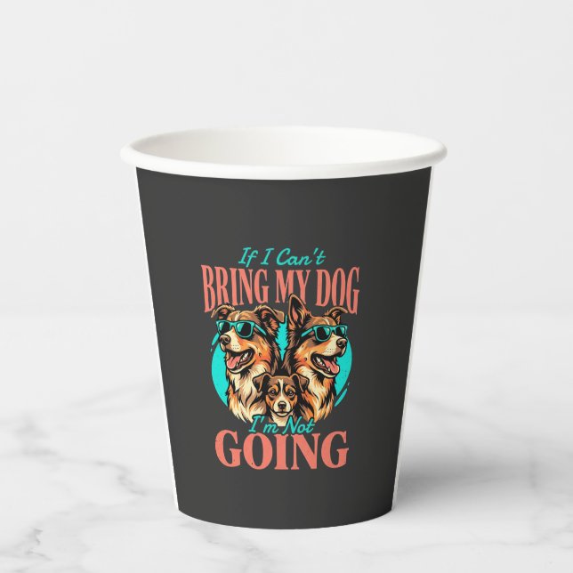 Bring My Dog Retro Dog Lover Paper Cups (Front)