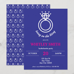 Bring on the Bling Bachelorette Party Invitation