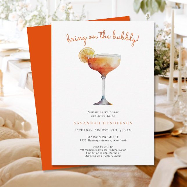 Bring On The Bubbly Bridal Shower Invitation (Creator Uploaded)