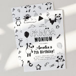 Bring on the Panda-Monium Kids Birthday Party Invitation<br><div class="desc">Throw the ultimate panda-themed birthday bash with our 'Come Join in the Panda-monium' kids' birthday invitations. Our funny little panda bears, whimsical balloons, and chic grey and white decor bring a touch of sophistication to your child's special day. With customisable details, it's the perfect choice for any age and both...</div>