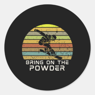 Bring On The Power Snowboarding Funny Snowboard Classic Round Sticker