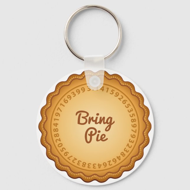 Bring Pie to Pi Day Key Ring (Back)