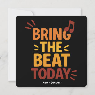 Bring the Beat Today Colourful Retro Music Invitation