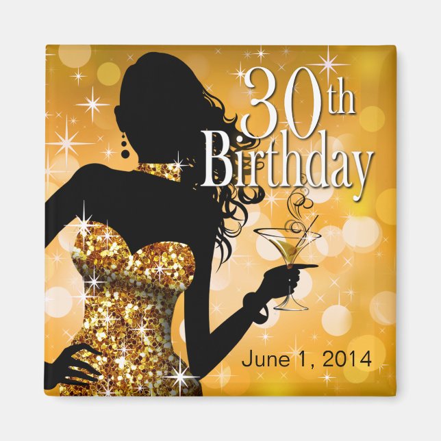 Bring the Bling Sparkle 30th Birthday | gold Magnet (Front)