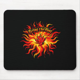 Bring the heat spicy chilli pepper flame hot food mouse mat