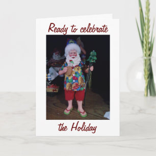 BRING THE MISTLETOE-CELEBRATE WITH BEACH SANTA HOLIDAY CARD