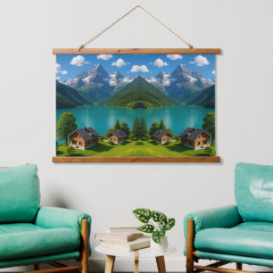 "Bring the Wilderness Home – Breathtaking Alpine Hanging Tapestry