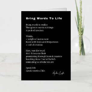 Bring words to life Poem Foil Greeting Card