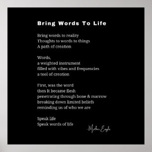 Bring words to life Poem Wall Art poster
