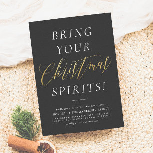 Bring Your Christmas Spirits   Christmas Party Holiday Card