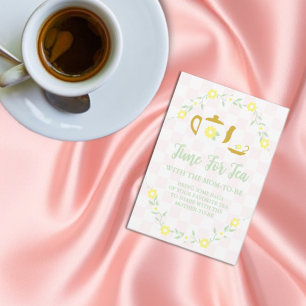 Bring Your Favourite Tea: Floral Baby Shower Enclosure Card