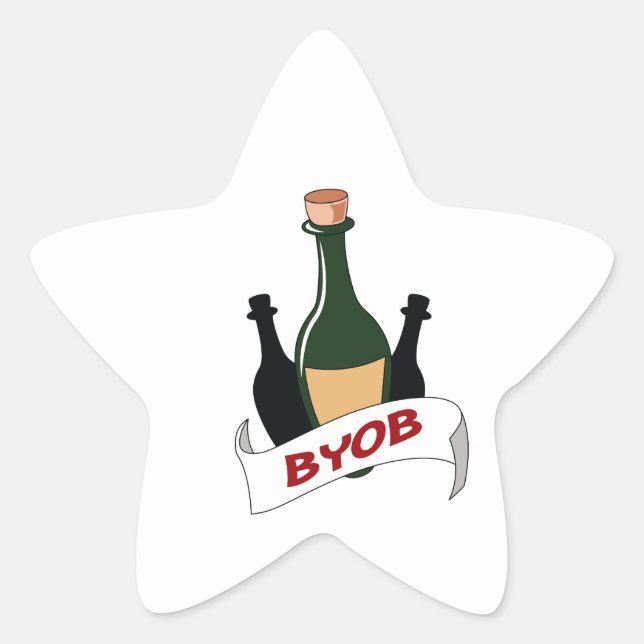 BRING YOUR OWN BOOZE STAR STICKER (Front)