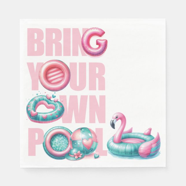 Bring Your Own Pool Party Napkin (Front)