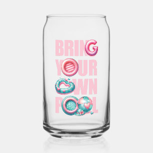 Bring Your Own Pool Party Pink Can Glass