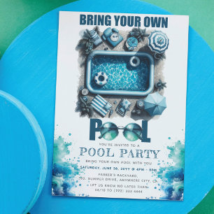 Bring Your Own Pool Summer Party  Invitation