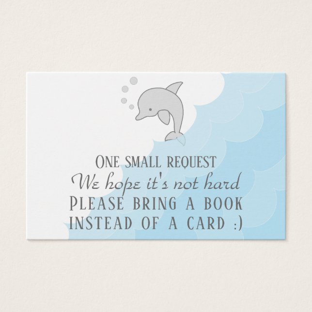 BringABook "Dolphin Blue" Insert Card/Personalise (Front)