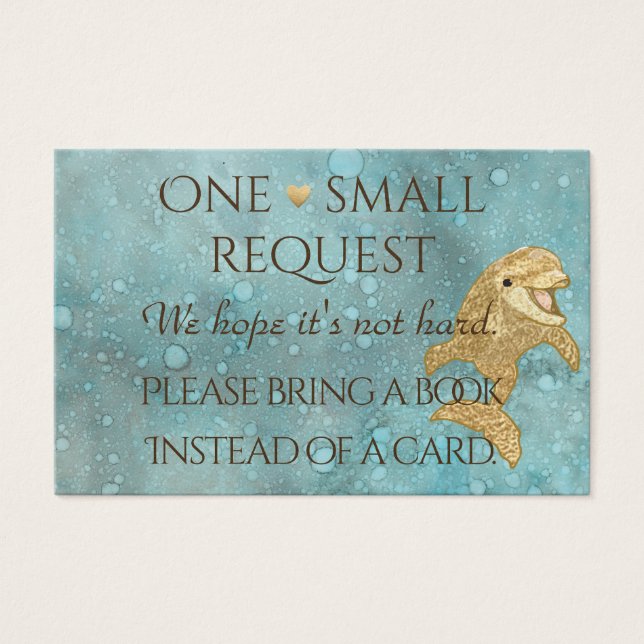 BringABook "Gold Dolphin" Insert Card/Personalise (Front)