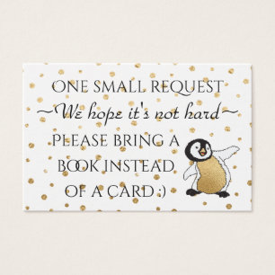 BringABook "Gold Penguin" Insert Card/Personalise