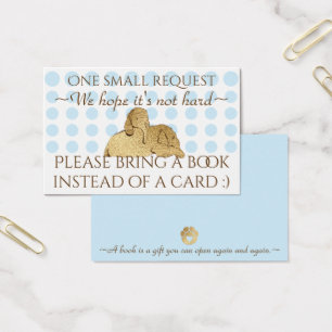 BringABook Insert Card Baby Blue Gold Elephant