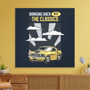 Bringing Back the Classics Retro Muscle Car Canvas Print