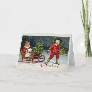 "Bringing Home Christmas Holly" Card