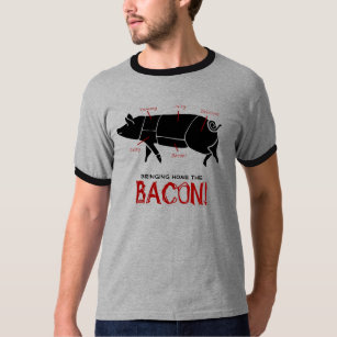 Bringing Home the BACON!  Funny Pig Butcher Chart T-Shirt