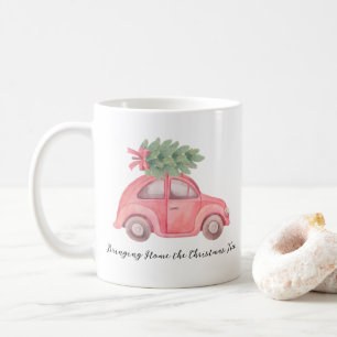 Bringing Home the Christmas Tree, Mug, 11 oz Coffee Mug