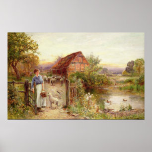 Bringing Home the Sheep Poster