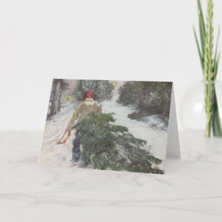 Bringing Home the Tree Holiday Card