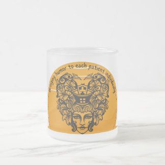 Bringing humour to each patient individually frosted glass coffee mug