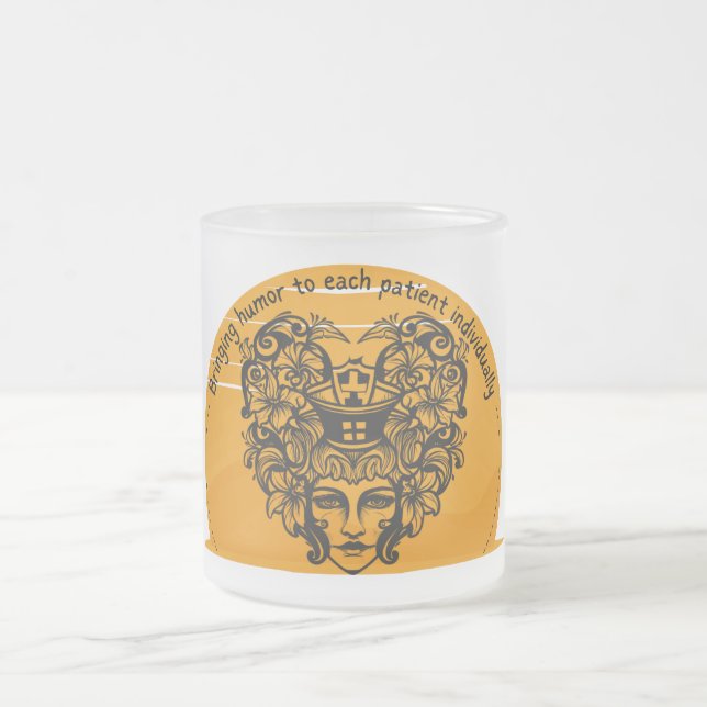 Bringing humour to each patient individually frosted glass coffee mug (Center)