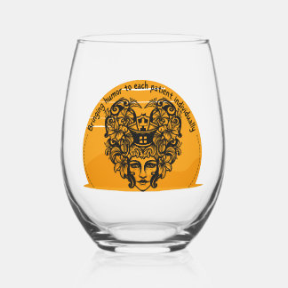 Bringing humour to each patient individually stemless wine glass