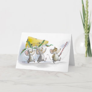 Bringing In The Christmas Cheese Blank Card