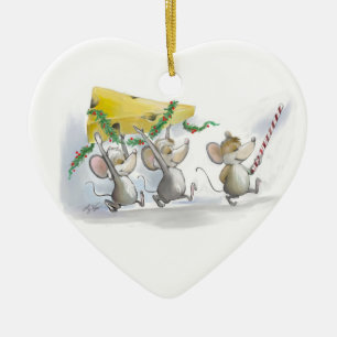 Bringing In The Christmas Cheese Heart Ornament