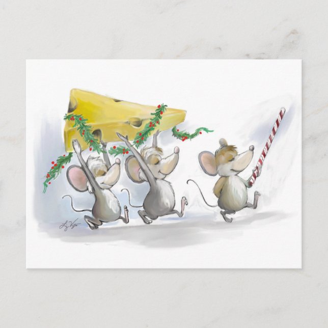 Bringing In The Christmas Cheese Postcard (Front)