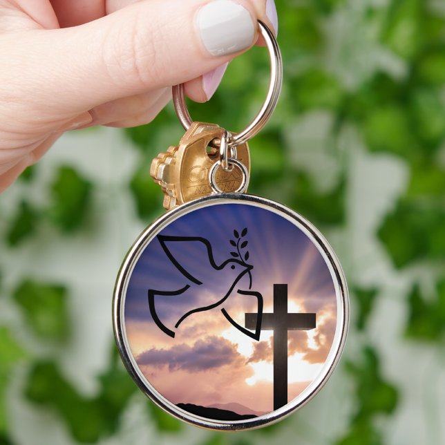 Bringing Peace Keychain; Dove Keychain; Religious  Key Ring (Creator Uploaded)