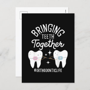 Bringing Teeth Together - Orthodontist Holiday Postcard
