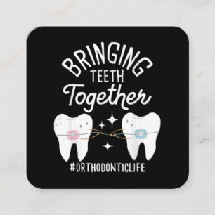 Bringing Teeth Together - Orthodontist Square Business Card