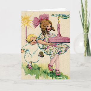 Bringing The Cake Birthday Card