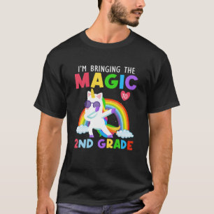 Bringing The Magic To 2Nd Grade Girls Unicorn Back T-Shirt