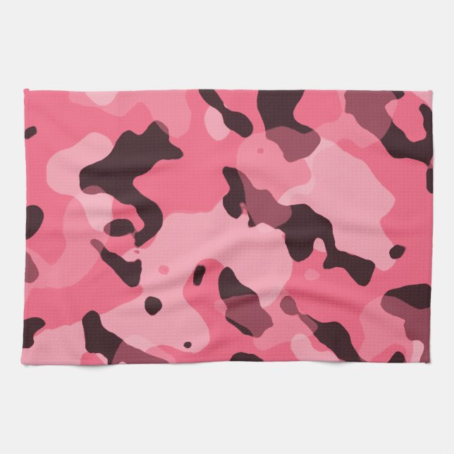 Brink Pink Camo; Camouflage Tea Towel (Horizontal)