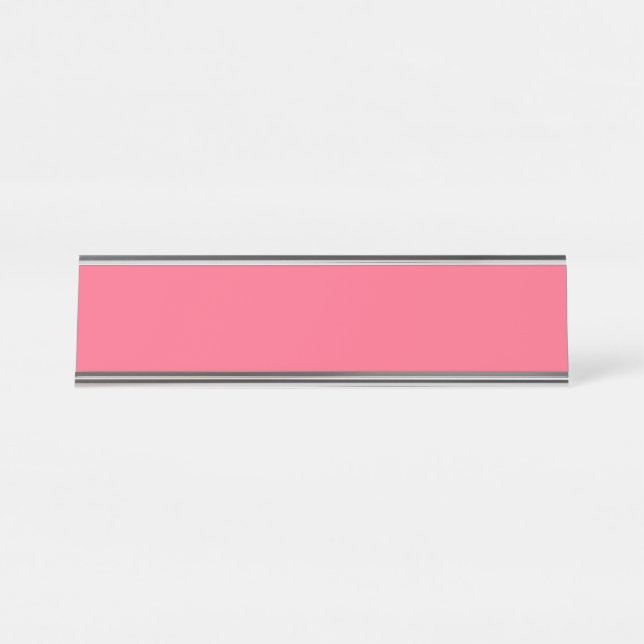 Brink pink  (solid colour)  desk name plate (Front)