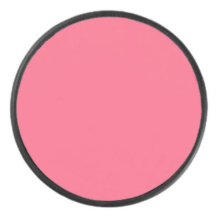 Brink pink (solid colour) hockey puck