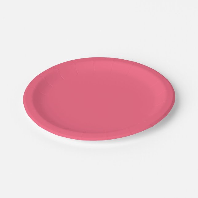 Brink pink  (solid colour)  paper plate (Angled)