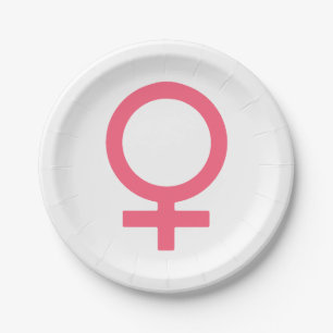 Brink Pink Venus Symbol Paper Plate