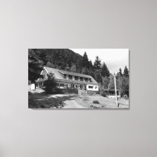 Brinnon, WA View of Olympic Inn on Hood Canal Canvas Print
