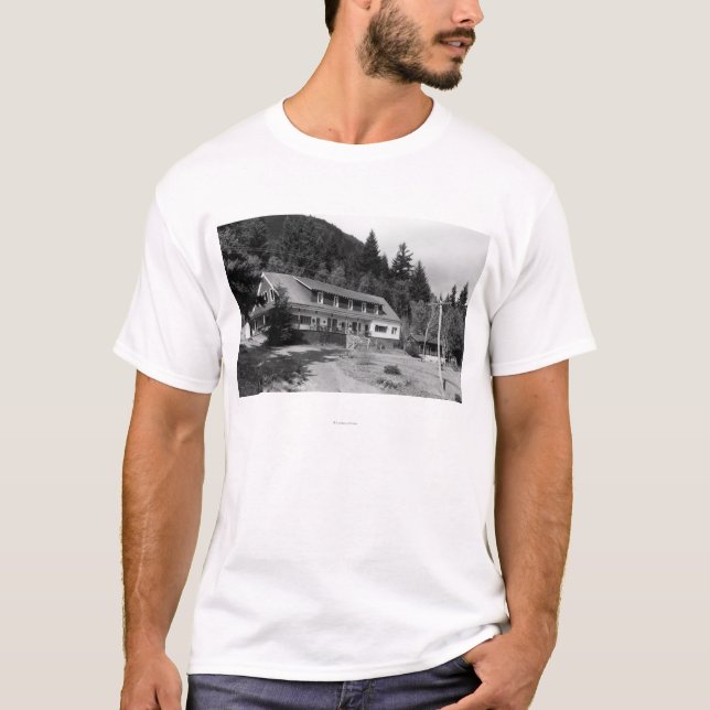 Brinnon, WA View of Olympic Inn on Hood Canal T-Shirt (Front)